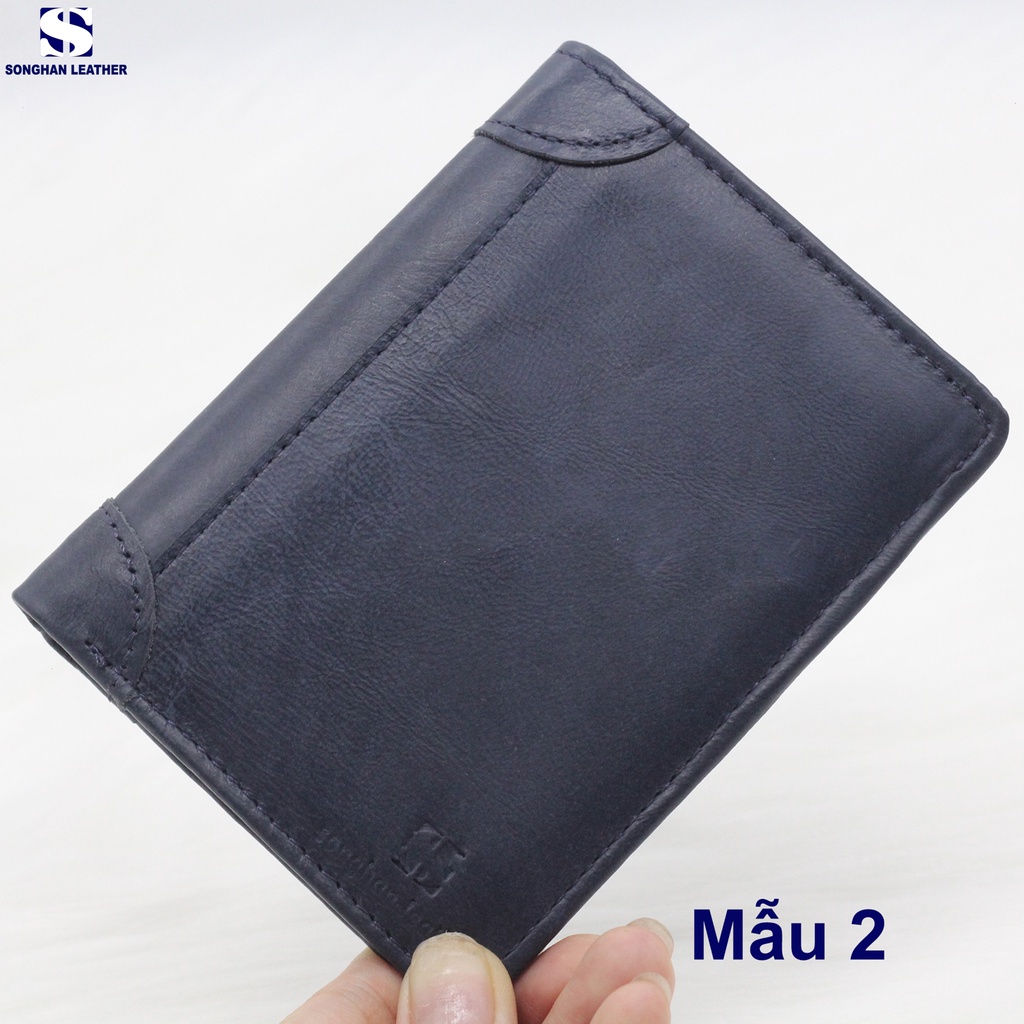 Ví Nam Da Bò Sáp Cao Cấp Dáng Đứng Songhan Leather WL04. Bóp Nam Phối Màu Trẻ Trung, Năng Động.Bảo Hành 12 Tháng