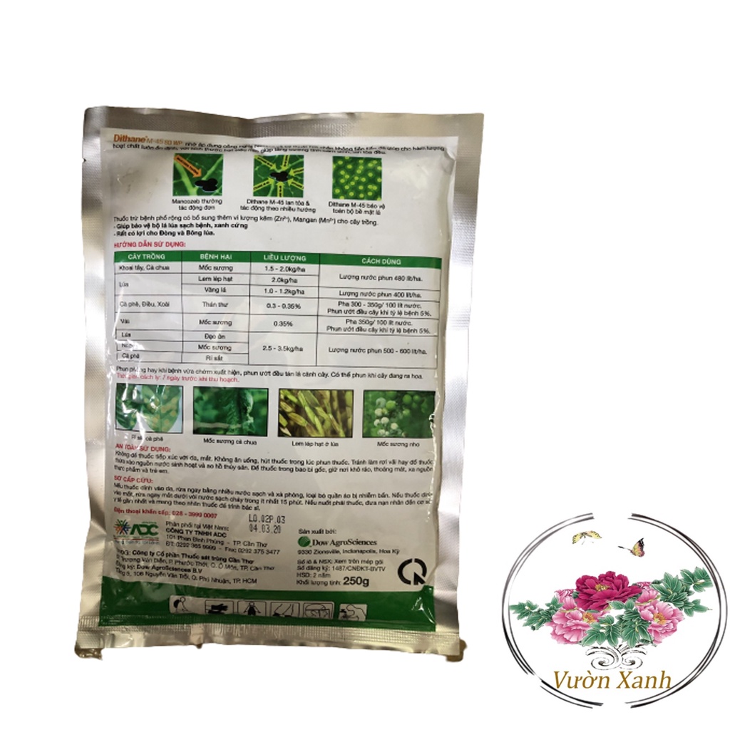 Thuốc Trừ Bệnh Phổ Rộng Trên Cây Trồng Dithane M-45 80WP - #203# 250g