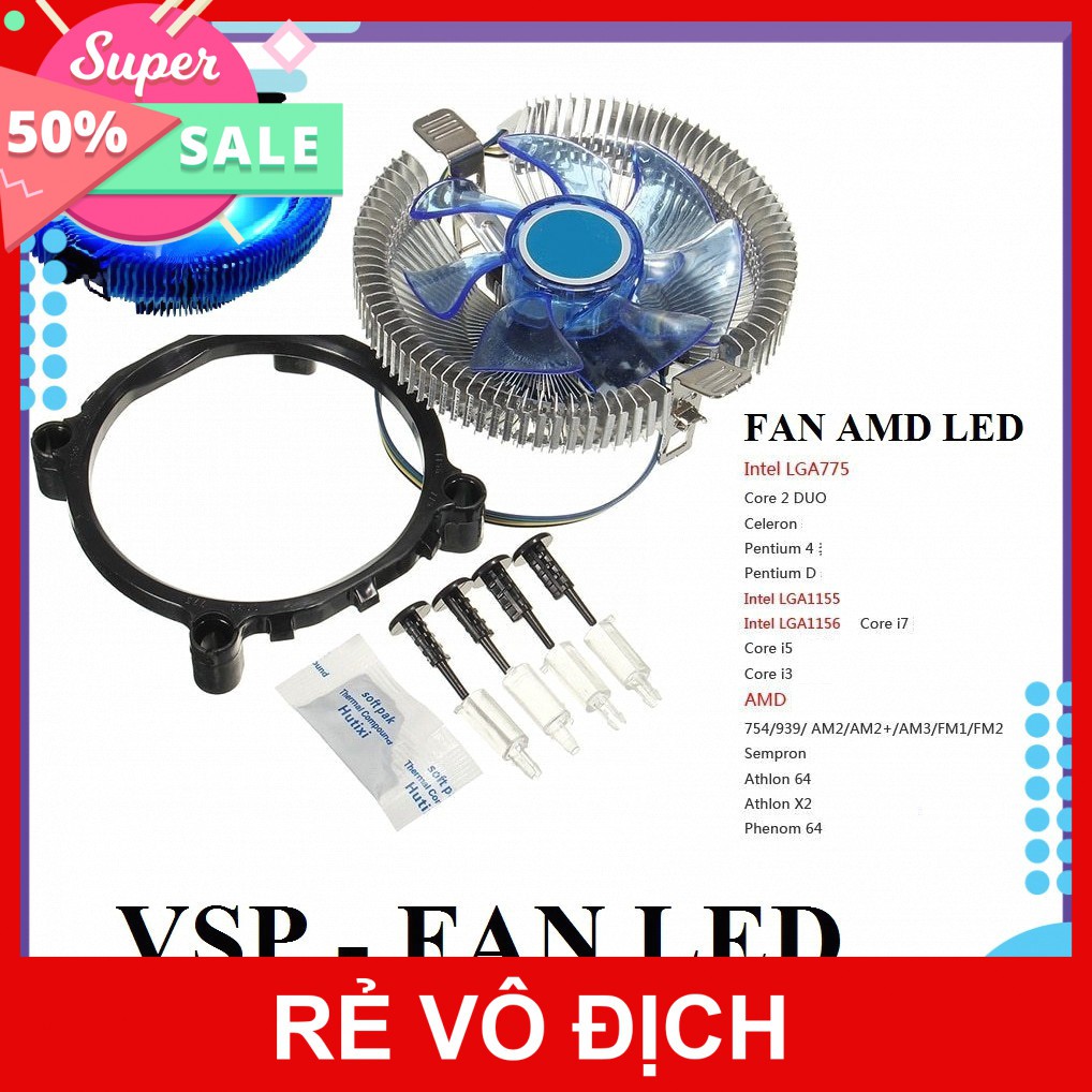 [FREESHIP] TẢN NHIỆT KHÍ LED FAN CPU 775/1155/AMP VSP T7 - F110 - F120 ARGB [HCM]