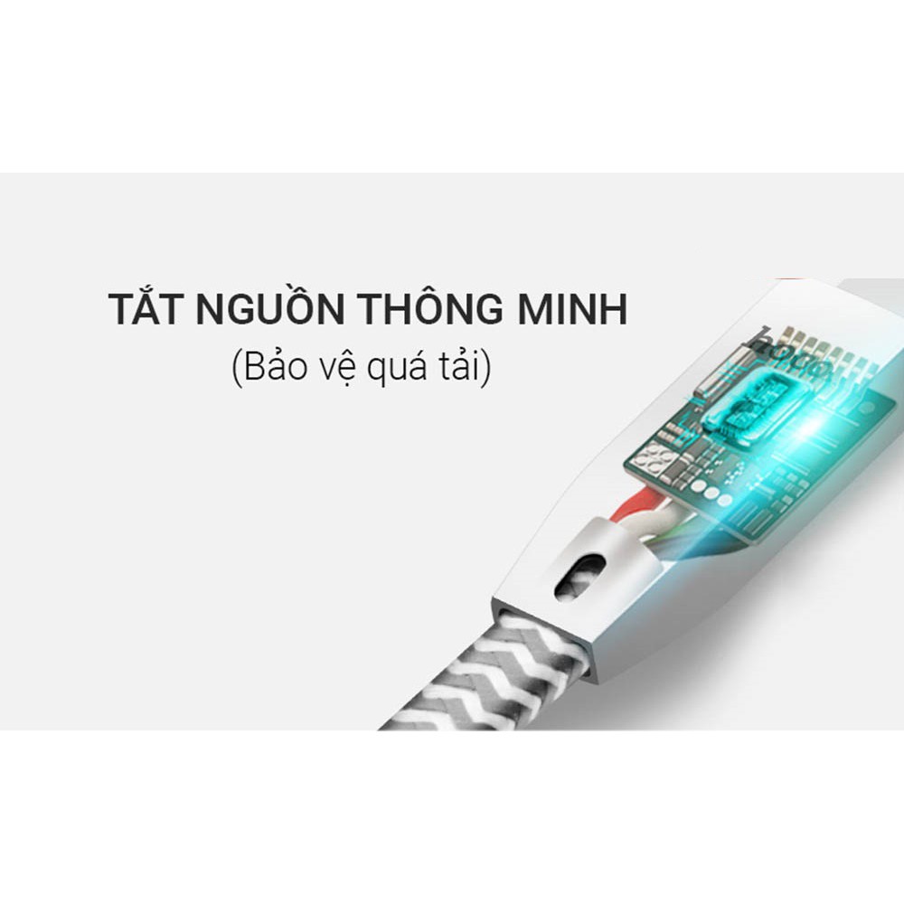 Dây Sạc Iphone Hoco U11 - Cáp Sạc Ngắt Điện Thông Minh Khi Đầy Pin Dành CHo iPhone/ iPad - Bảo Hành Chính Hãng 12T