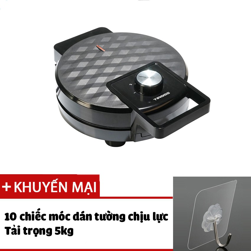 MÁY NƯỚNG BÁNH WAFFLE TIROSS TS1384 PHÙ HỢP VỚI MỖI GIA ĐÌNH CÓ BẠN NHỎ, TIỆM BÁNH NGỌT HAY QUÁN CAFE - TẶNG 10 MÓC DAN