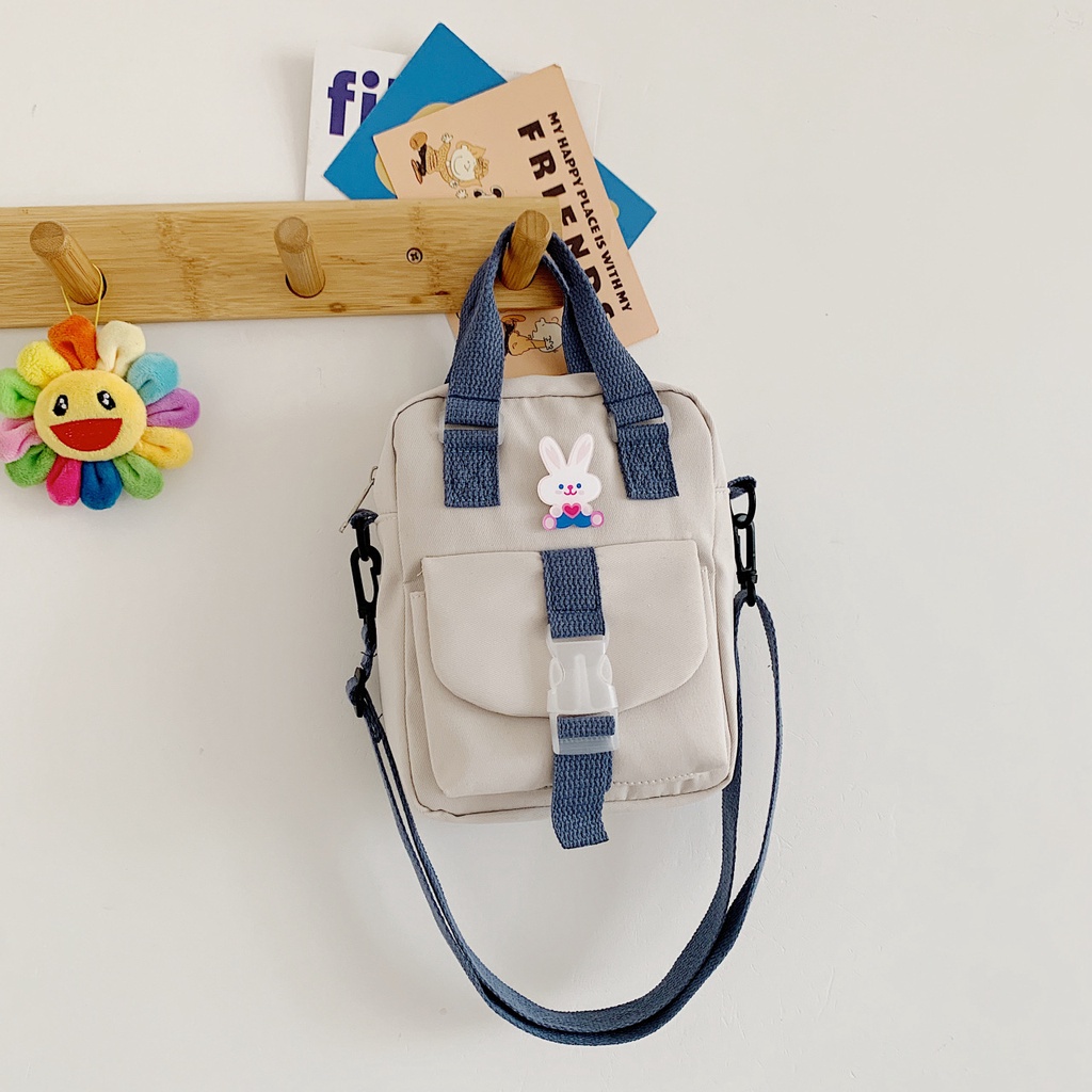 Túi Đeo Chéo Vải Canvas Mềm Kiểu Vuông Nhỏ Gọn Thời Trang Cho Nữ