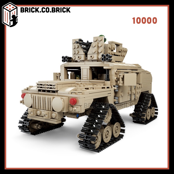 Đồ Chơi Mô Hình Lắp Ráp Xe Tăng Chủ Lực Biến Hình Hummer MBT Quân Đội Army 10000