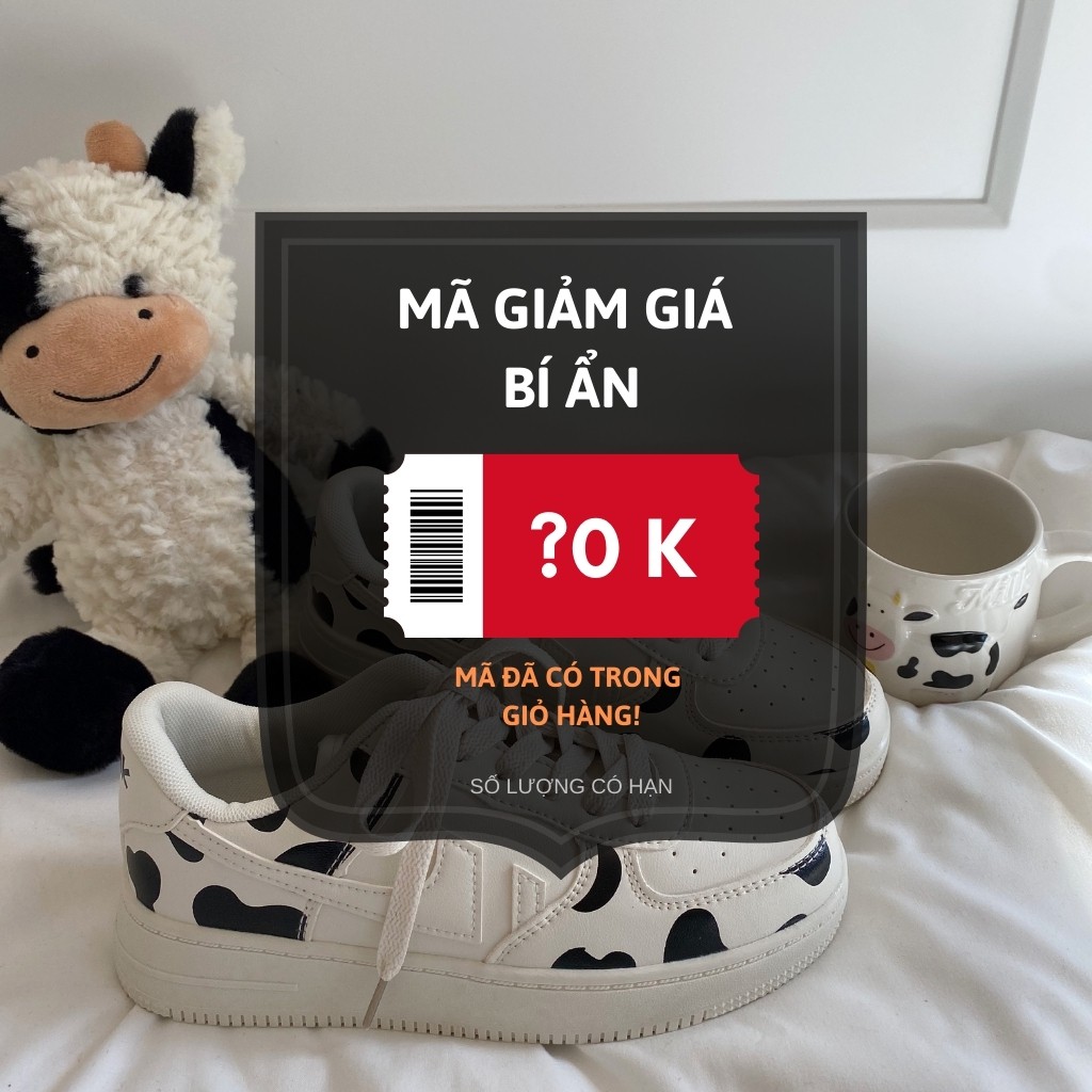 Giày thể thao nữ bò sữa ulzzang / Giày thể thao nữ Ulzzang bò sữa phong cách Hàn Quốc mã 2087 - Kichi Shoes