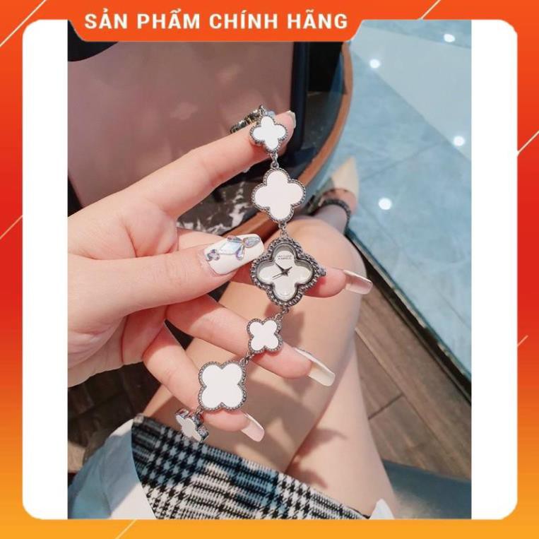 ĐỒNG HỒ NỮ Vancleef DÂY KIM LOẠI DẠNG LẮC TAY hoa văn sang trọng