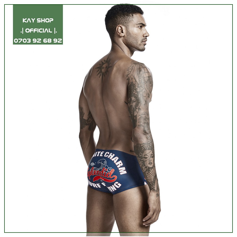 Quần bơi nam cao cấp SEOBEAN kiểu dáng Boxer dây rút - Bikini sexy tôn mông căng tròn BKNSB003