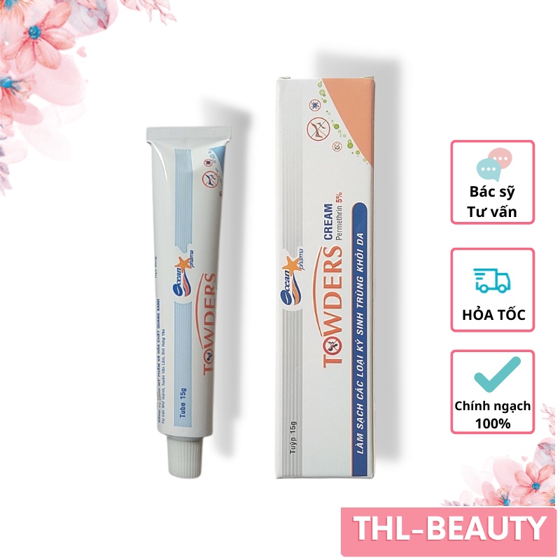 Kem Bôi Ngứa Ghẻ Towders Cream  DATE 2025 Kem Loại Bỏ Các Loại Rận Mu Và Làm Sạch Kí Sinh Trùng Khỏi Da Tuýp 15g