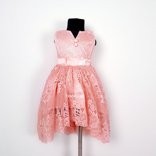 Đầm xòe công chúa đuôi tôm màu hồng dâu