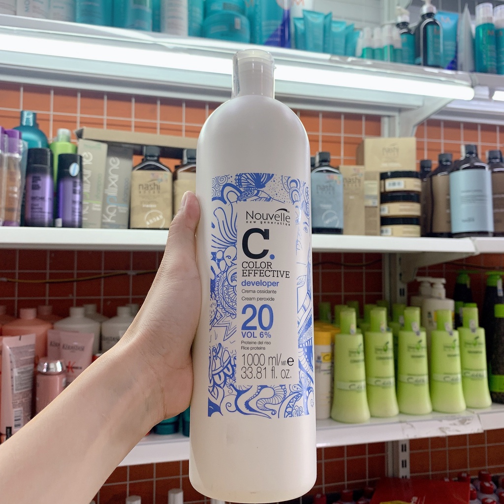 Oxy trợ nhuộm Nouvelle 1000ml lên chuẩn màu , không gây rát sót  3% 6% 9%