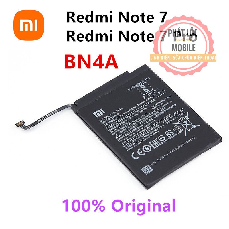 Pin Xiaomi Redmi Note 7/ Note 7 Pro, Mã pin BN4A, Dung lượng 4000mAh, Bảo hành 3 tháng. Tặng kèm bộ tua vít mở máy