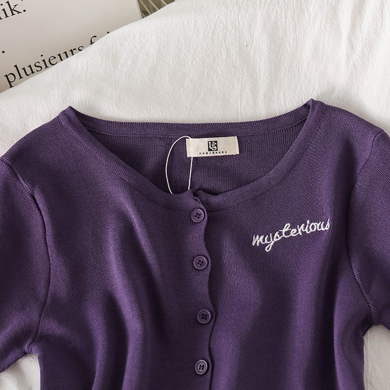 NUZIRO  Áo Khoác Nhẹ Dáng Ngắn Dệt Kim Tay Ngắn Dễ Phối Đồ