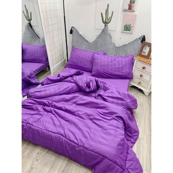 Bộ Chăn Ga Gối Cotton Tc 3f Hizun Chuyên Dùng Cho Khách Sạn Home Stay