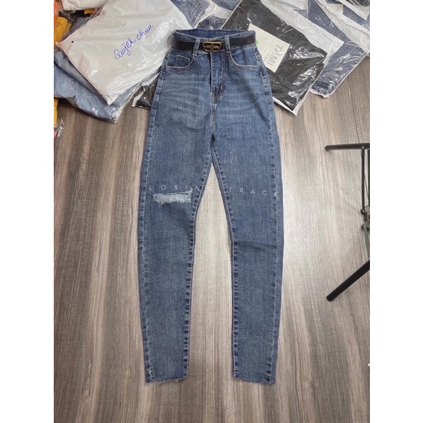 Jeans dài Lưng cao co giãn