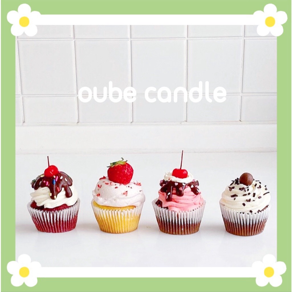 Nến Thơm Handmade Tinh Dầu Cao Cấp Tạo Hình CUPCAKE Không Khói Trang Trí Siêu Xinh | Oube Candle NT77