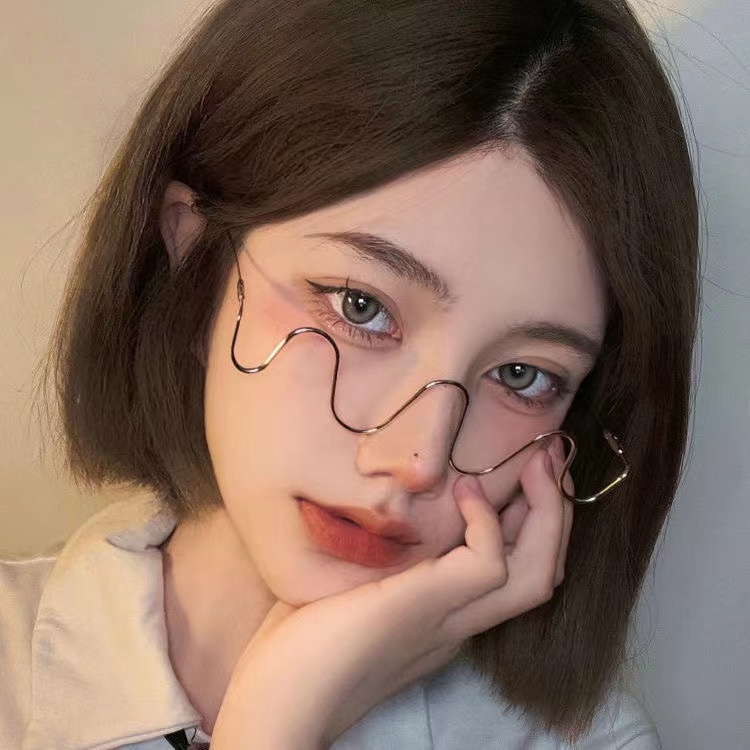 Mắt Kính Không Tròng Thiết Kế Hình Chữ S Phong Cách Âu Mỹ Thời Trang