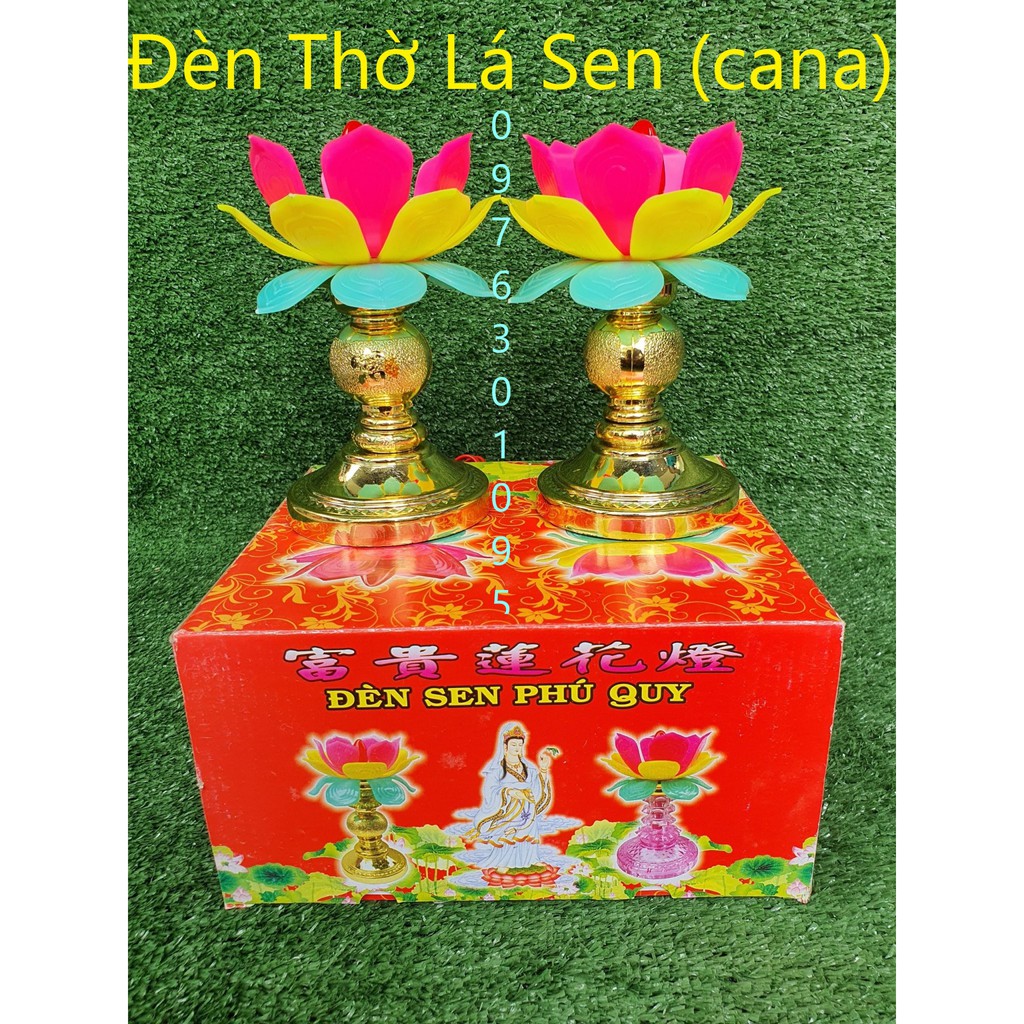 Đèn Thờ Lá SEN CANA (Tiểu Trung Đại)