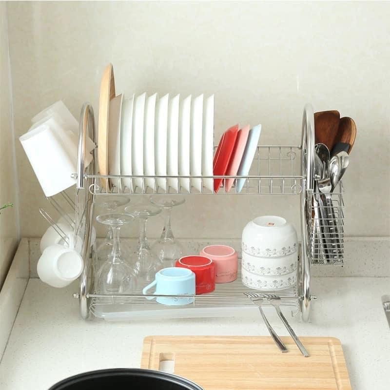 Kệ để bát đũa INOX chữ S JUMI HOUSE - Kệ để bát đũa đa năng