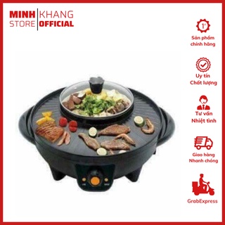 [Sale tháng 9]🍛Bếp lẩu nướng kèm nồi lẩu tròn⚡ Đa Năng ⚡ Nồi lẩu nướng điện 2 trong 1 tiết kiệm điện năng