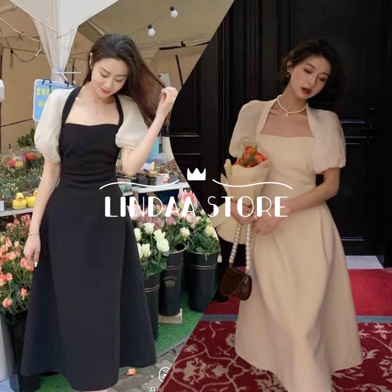 ĐẦM DỰ TIỆC MIDI TAY PHỒNG LIZ DRESS