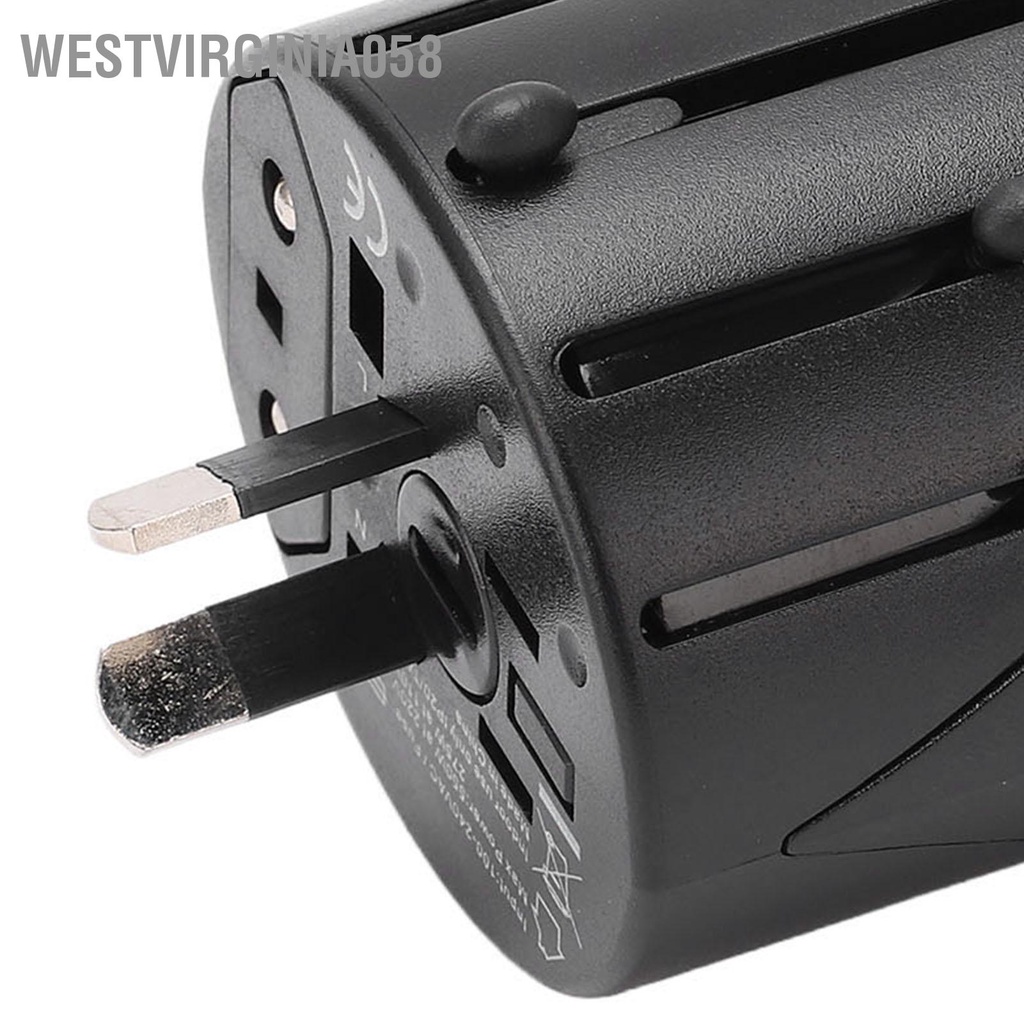 Westvirginia058 Bộ chuyển đổi du lịch đa năng Vỏ chắc chắn Kích thước nhỏ An toàn Hiệu quả Quốc tế Cắm điện 100‑240V