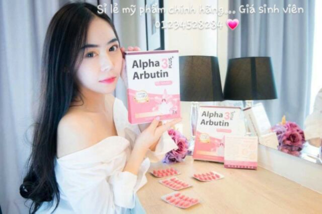 Viên kích trắng Alpha arbutin collagen