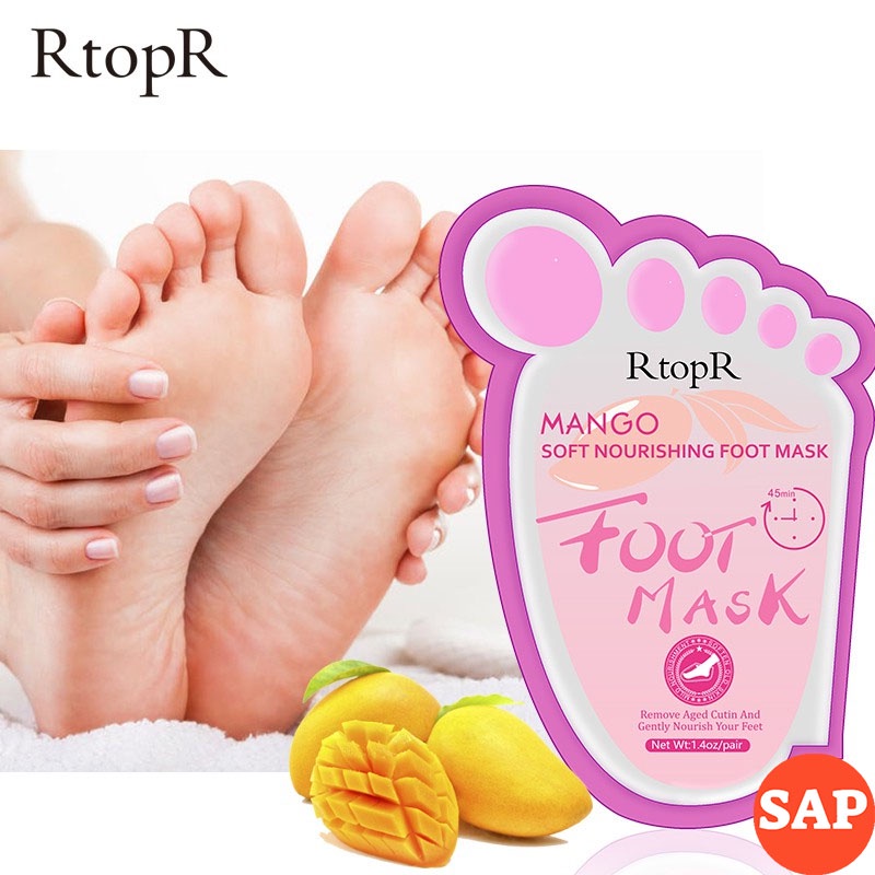 Mặt nạ ủ tẩy tế bào chết bàn chân, tẩy vết chai, nứt gót chân, dưỡng ẩm da chân MANGO SOFT NOURISHING FOOT MASK  RtopR