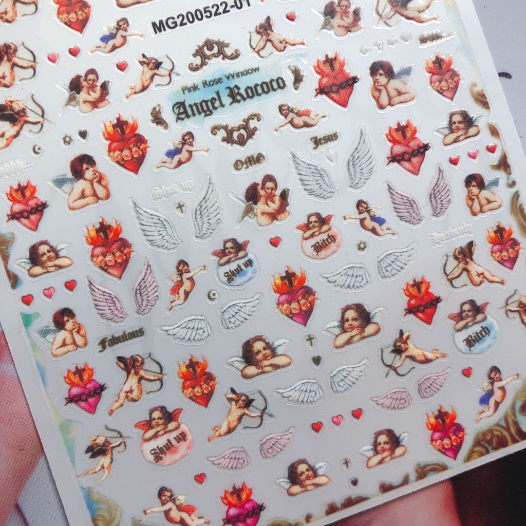 Miếng Dán Trang Trí Móng Tay Hình Thiên Thần 3D DIY