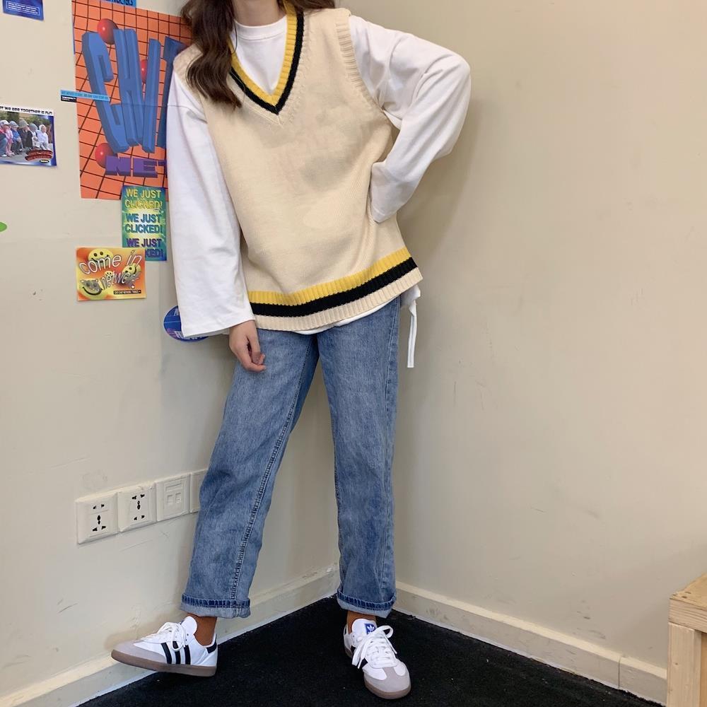 Áo Gile Sweater Dáng Rộng Không Tay Phong Cách Hàn Quốc Dành Cho Nữ | BigBuy360 - bigbuy360.vn