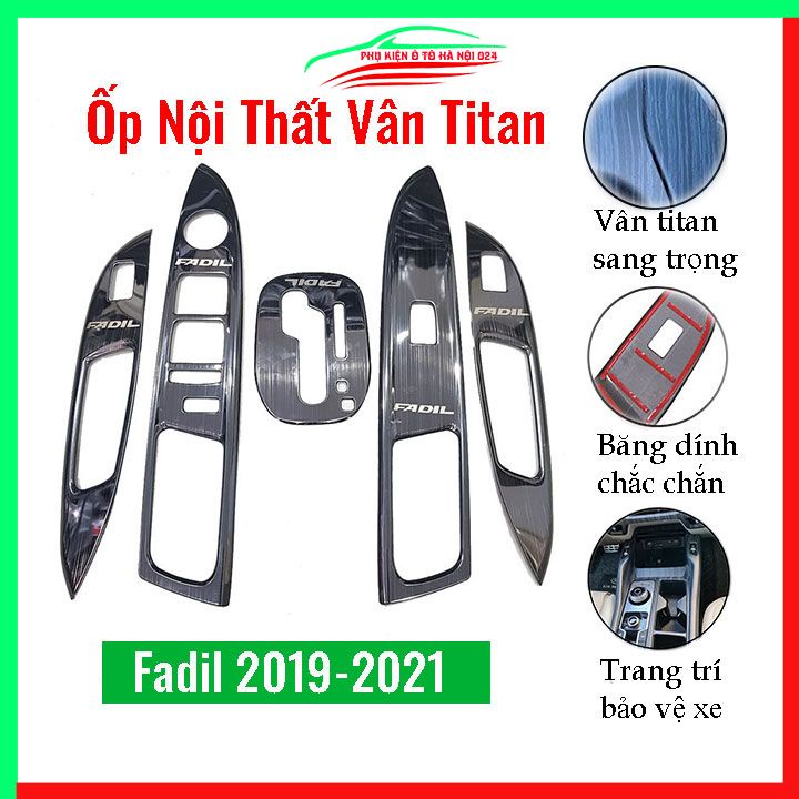 Ốp nội thất cho xe ô tô Vinfast Fadil 2019-2023 vân Titan bảo vệ chống trầy xước và làm đẹp xe