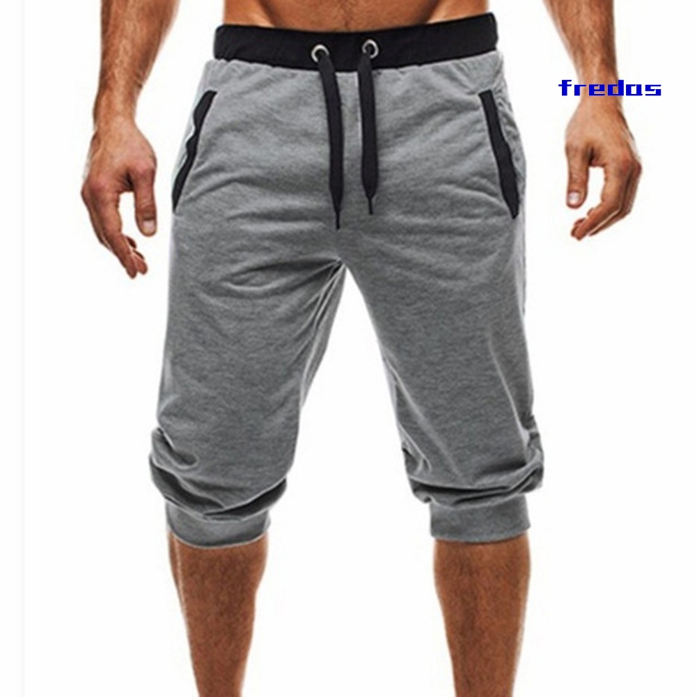 Men Harem Pants Shorts Sport Drawstring Jogger Trousers