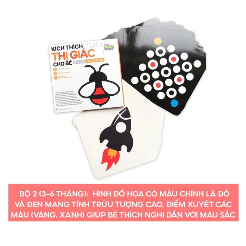 Bộ thẻ Flashcard kích thích thị giác cho bé 0-16 tháng phát triển não bộ