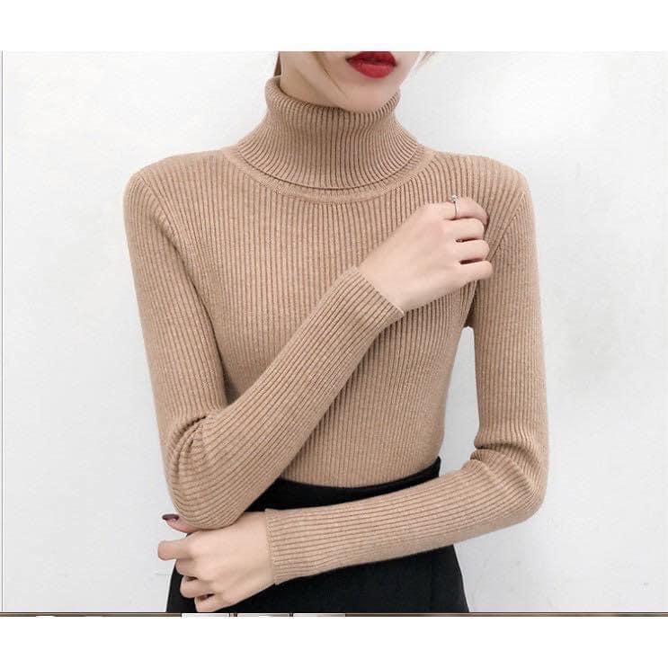 Áo len nữ cổ 7 phân nhiều màu cao cấp - Áo len tăm cổ 7 phâm / 7cm hàng quảng châu