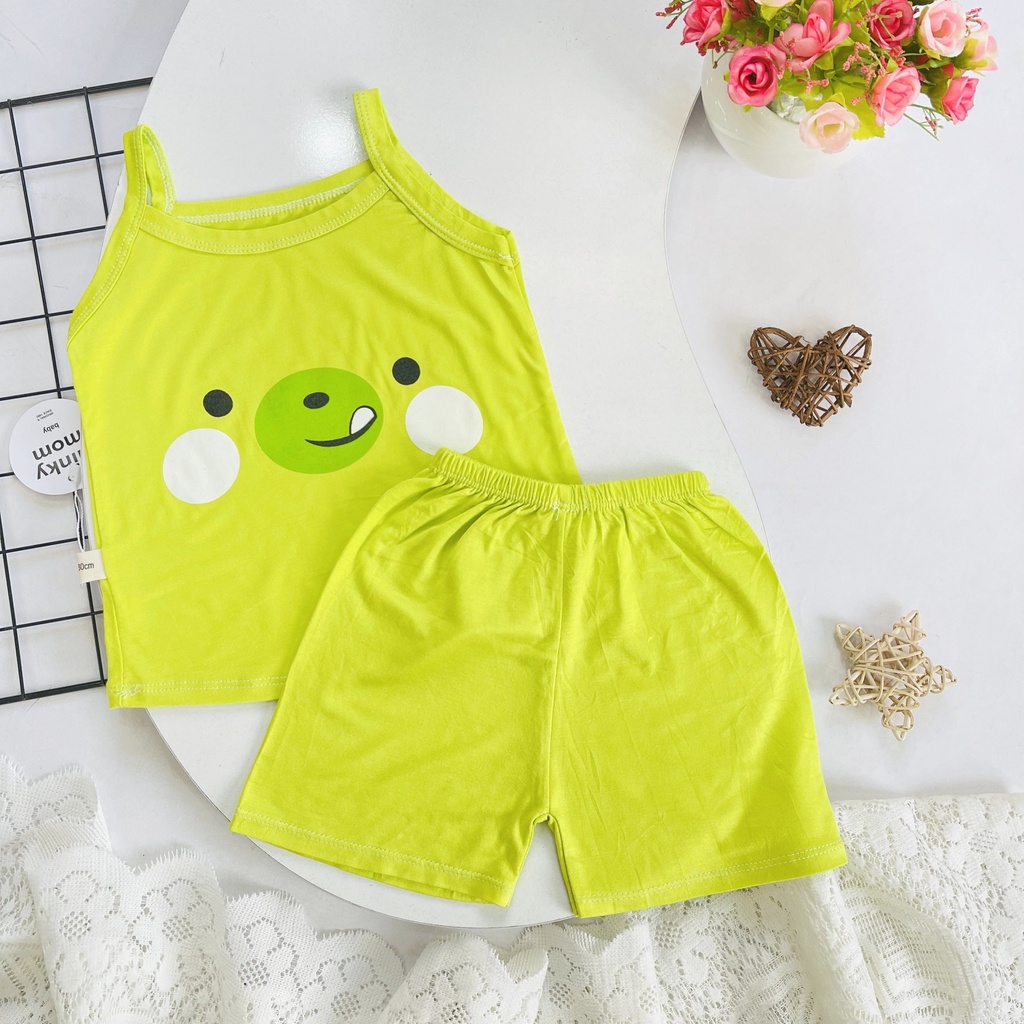 Bộ 2 Dây Bé Gái Minky Mom Sài Gòn Chất Thun Lạnh In Hình Ngực, Bộ Dây Cho Bé Gái Mặc Hè - AN.KID