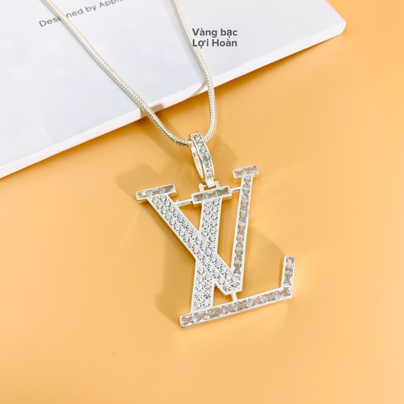 COMBO dây và mặt dây chuyền bạc dành cho nam mặt LV cá tính - Trang sức Lợi Hoàn