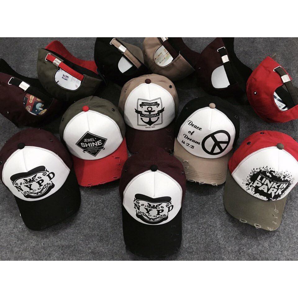 Nón kết lưỡi Trai phối màu nam nữ cá tính