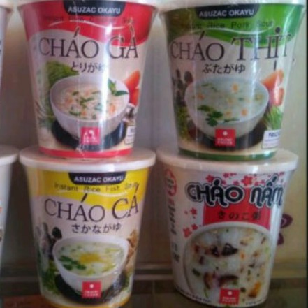 Cháo đủ loai Nhật Bản ASUZAC thùng 12 ly