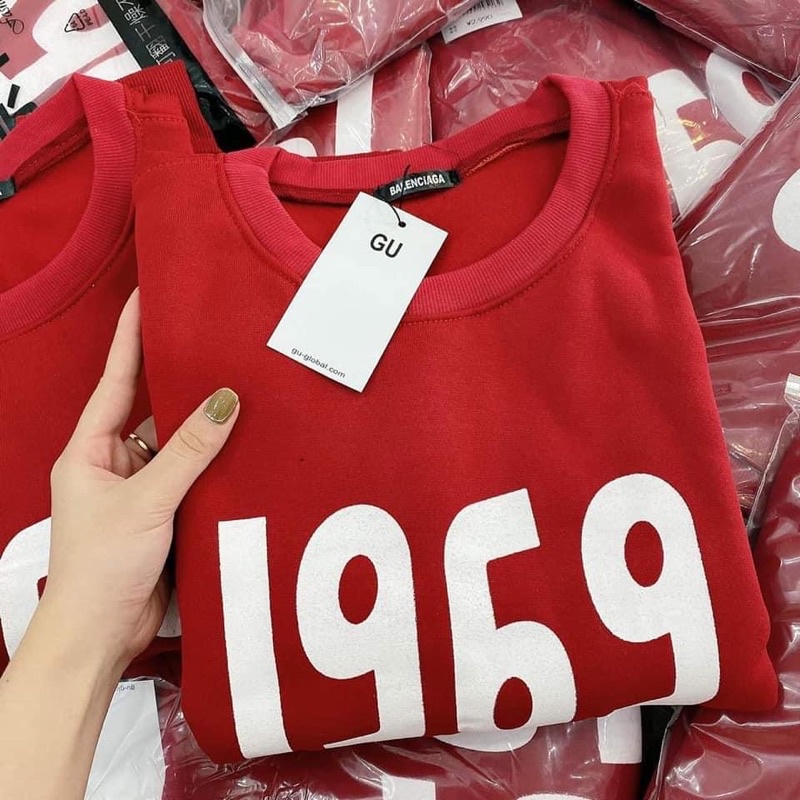 ANU598 - ÁO NỮ NỈ ĐỎ BO GẤU 1969 | BigBuy360 - bigbuy360.vn