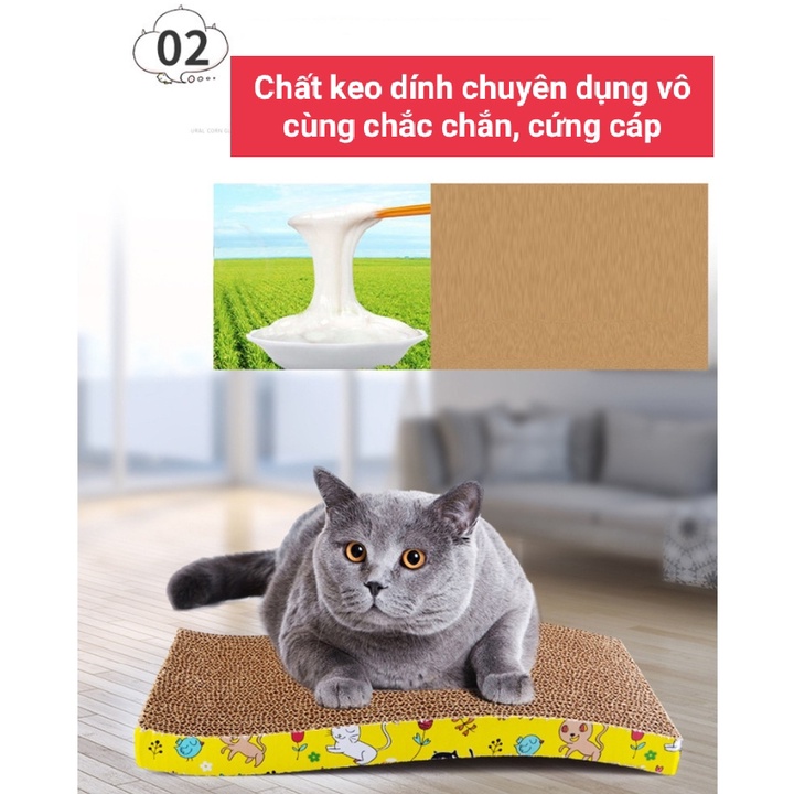 [Rẻ nhất Shopee] Bàn cào móng cho mèo cho mèo size lớn - Tặng kèm gói cỏ mèo