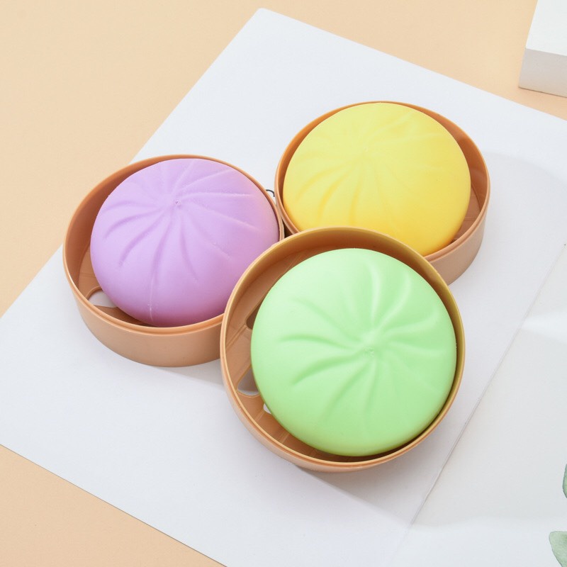 Đồ chơi squishy mochi dẻo bóp giảm căng thẳng dành cho bé, trang trí bàn làm việc, vui nhộn, có mẫu bánh bao