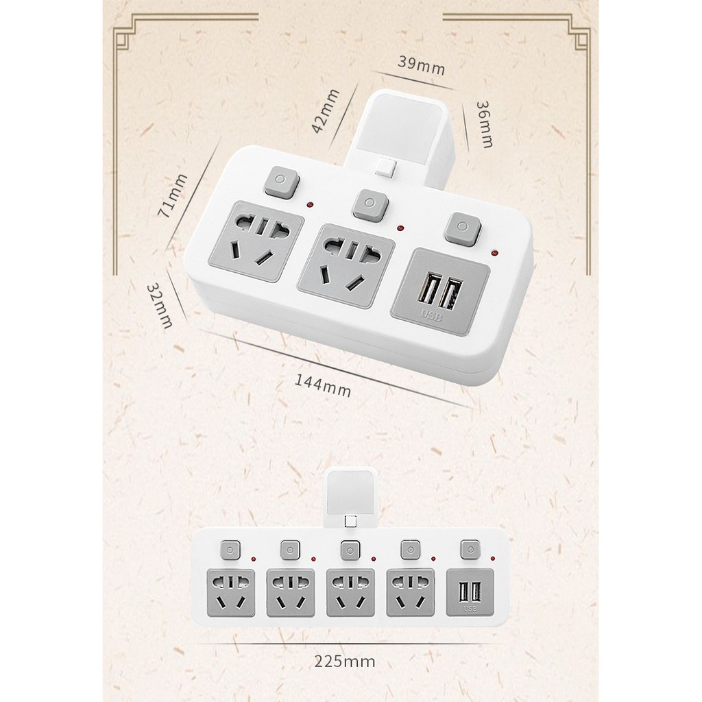 Ổ Cắm Chống Sét Có Công Tắc Riêng ❤️FREESHIP❤️ Phích Cắm Thông Minh Sạc Usb -Đèn Ngủ Cảm Ứng Hoặc Công Tắc