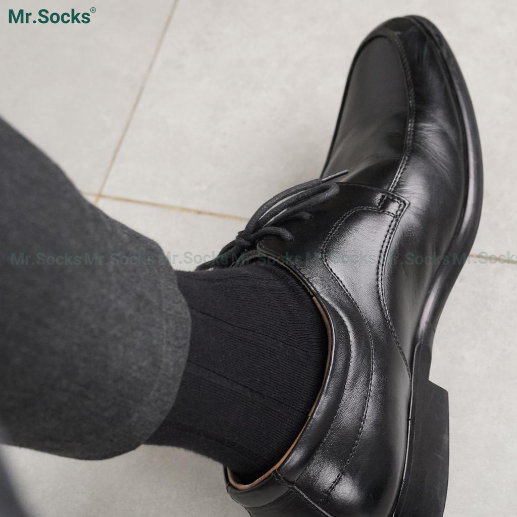 Tất nam cổ cao công sở Mr.Socks mẫu gân chìm, chất liệu cotton cao cấp, thoáng mát êm chân - GOM-MIX09-1DOI