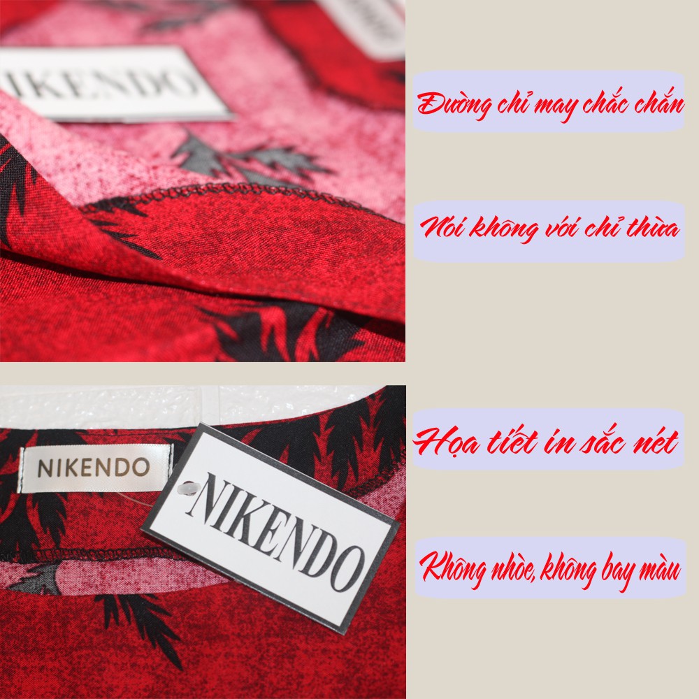 VAY NGU 2 Dây Vải Lanh (Tole) Hoa Nhí – Đầm Dáng Xòe Nikendo VL1 | BigBuy360 - bigbuy360.vn