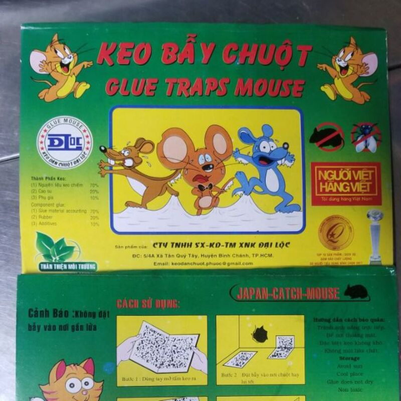 [Keo TỐT] Keo dính chuột Siêu Dính (có mồi) | Miếng keo dán chuột | Miếng bẫy chuột