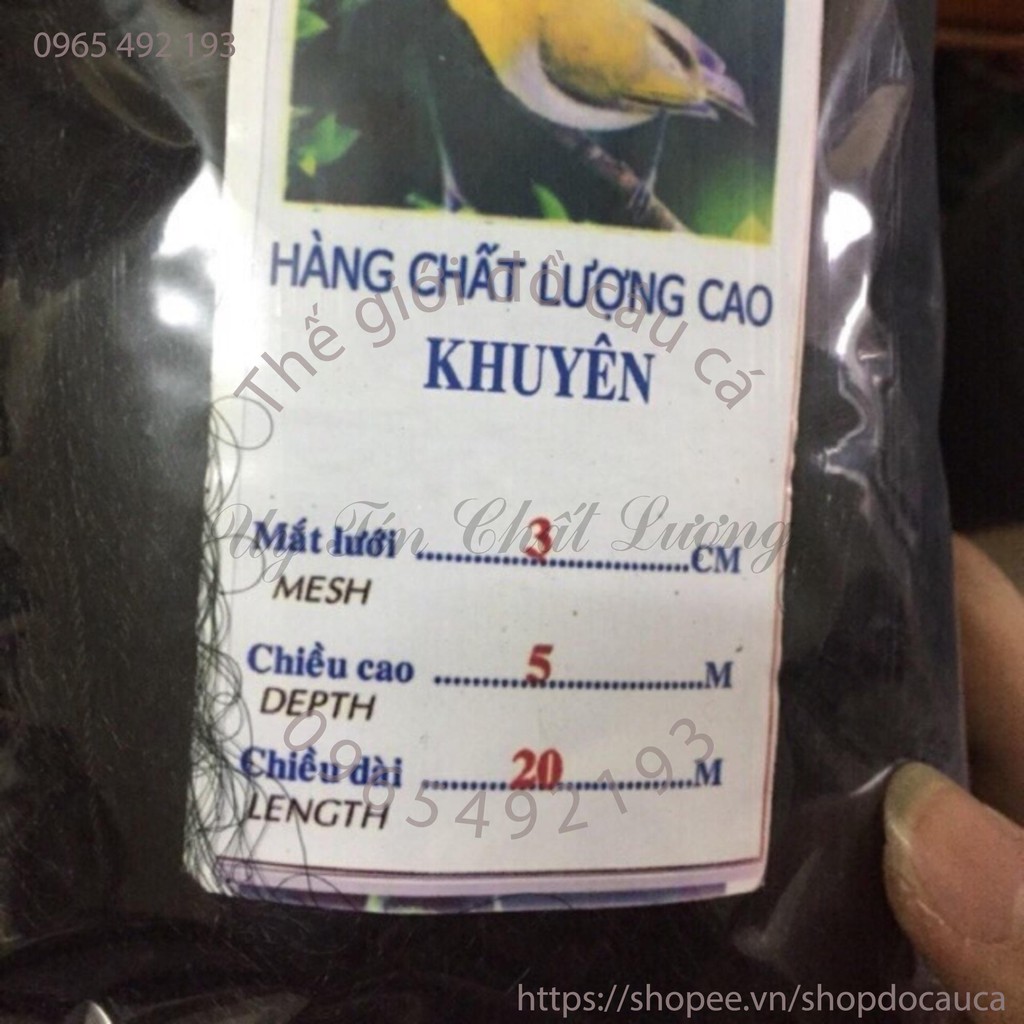 Lưới bẫy chim khuyên cao 5m dài từ 10 tới 30m ( rẻ vô địch )