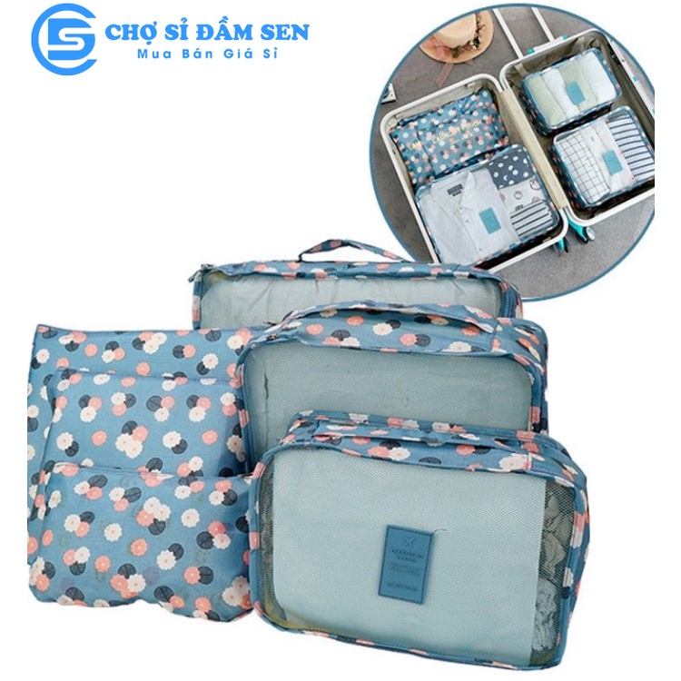 Combo 6 Túi Đựng Đồ Du Lịch nhiều size Chống Thấm túi sắp xếp quần áo đồ dùng gọn gàng trong vali  G348-6tuiDL-LL