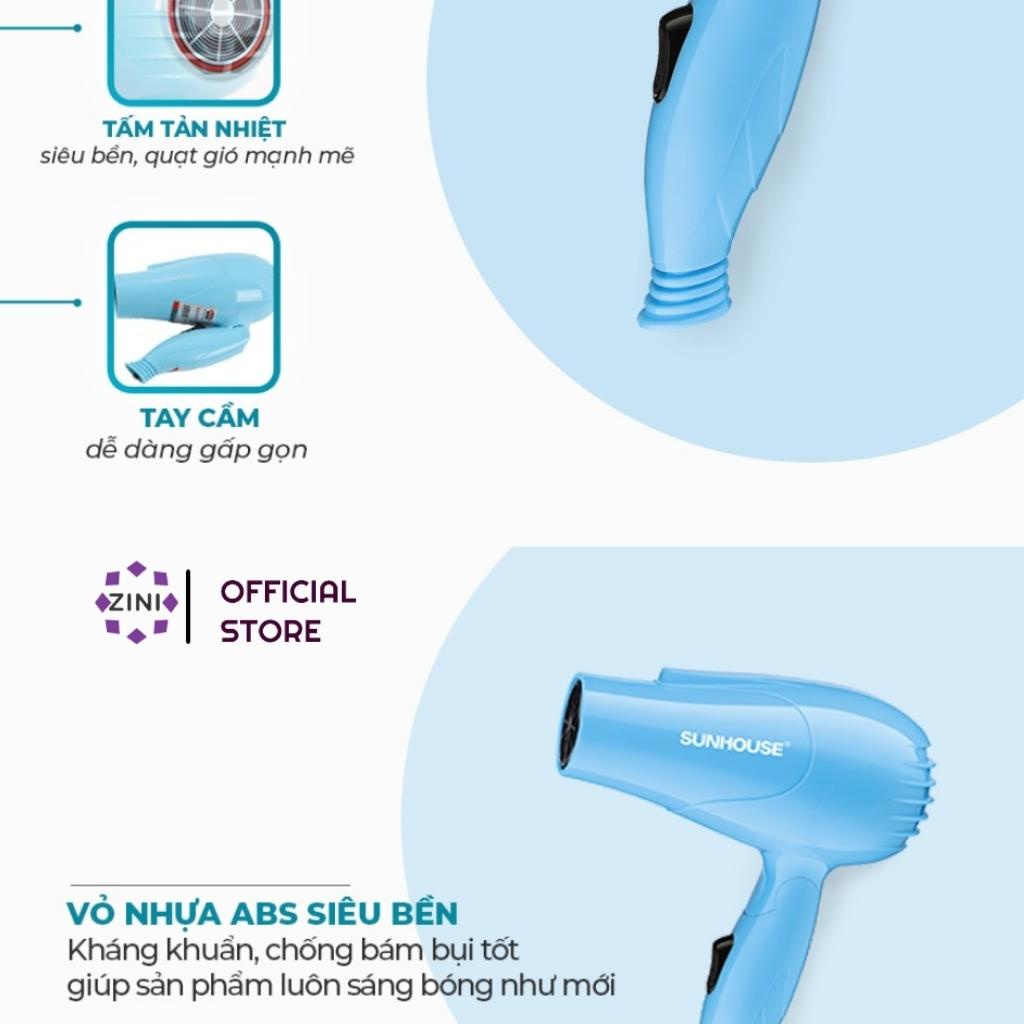 Máy Sấy Tóc Mini Sunhouse Giá Rẻ, Công Suất Lớn 650 W, Bảo Hành 12 Tháng Zini Store