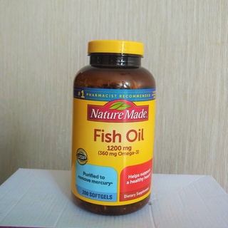 Viên dầu cá nature made fish oil 1200mg - bổ sung 360mg omega-3 - hàng chuẩn mỹ