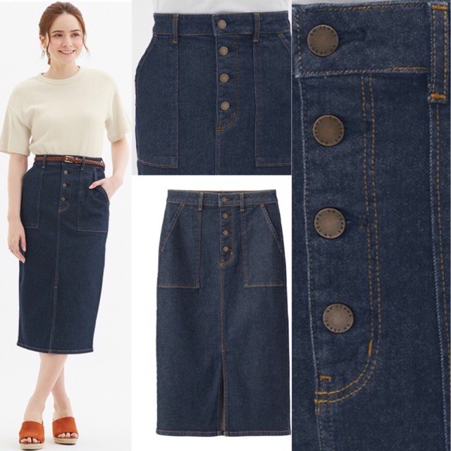 Chân Váy Denim Uniqlo Midi Thời Trang Trẻ Trung