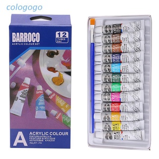 Bộ màu nước acrylic 6ml 12 màu khác nhau chuyên dụng cho vẽ tranh