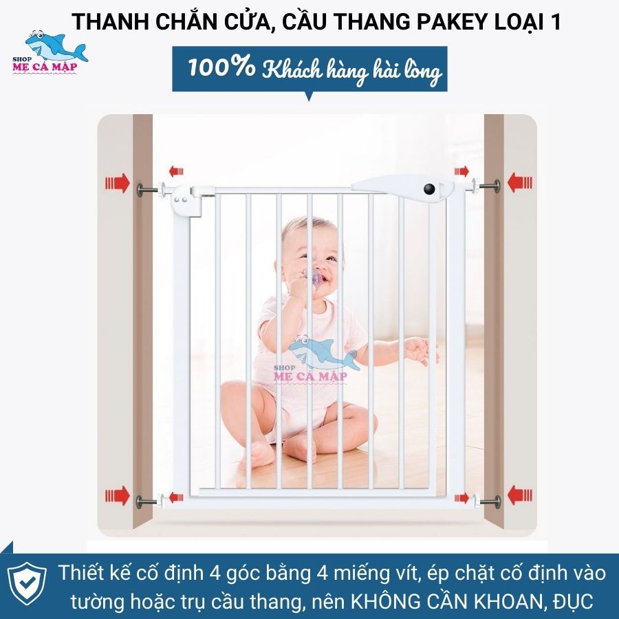 Thanh Chắn Cửa, Chắn Cầu Thang Pakey Không Khoan Đục cao 79cm Bảo Vệ An Toàn Cho Bé